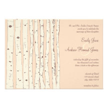 Invitations rousses de mariage d'arbre de bouleau 