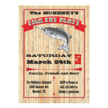 Invitations rustiques d'affiche de partie de fritu