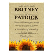 Invitations rustiques de mariage de toile de jute  invitations