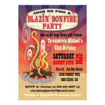 Invitations rustiques de partie de feu de Blazin