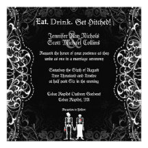 Invitations squelettiques gothiques de mariage de 