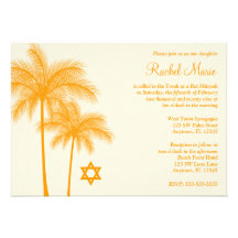 Invitations tropicales de bat mitzvah de palmier o