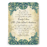 Invitations turquoises de mariage de paon d'or et 