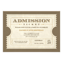 Invitations véritables de billet d'admission