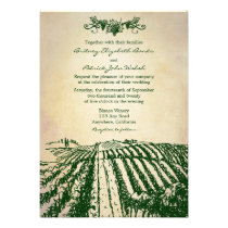 Invitations vertes toscanes de mariage de vignoble invitations