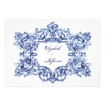 Invitations vintages bleues de mariage de cadre
