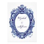 Invitations vintages bleues de mariage de cadre