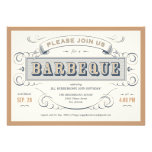 Invitations vintages de barbecue d'anniversaire