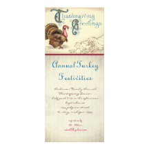 Invitations vintages de dîner de thanksgiving de l