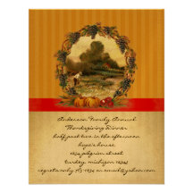 Invitations vintages de dîner de thanksgiving de r
