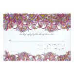Invitations vintages de mariage damassé de chèvref