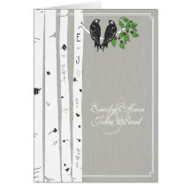 Invitations vintages de mariage d'arbre de bouleau cartes de vœux