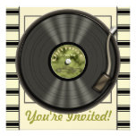 Invitations vintages de partie de disque vinyle