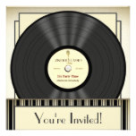 Invitations vintages de partie de disque vinyle de