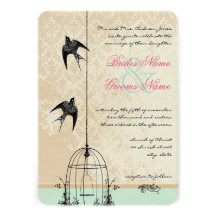 Invitations vintages lunatiques de mariage de cage