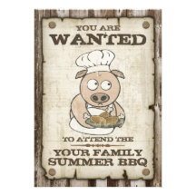 Invitations voulues de BBQ de porc