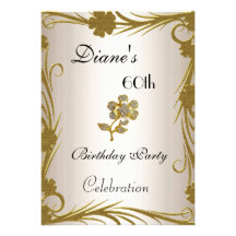 Invitez le soixantième or de fête d'anniversaire s invitations personnalisables