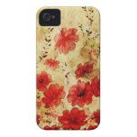 iPhone floral grunge rouge 4 Coques Case-Mate iPhone 4