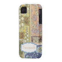 Iphone vintage personnalisé de motif de fleur de B Étui Vibe iPhone 4