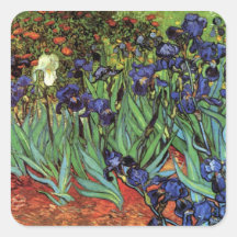 Iris de Van Gogh, art vintage de post impressionni Stickers Carrés