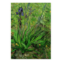 Iris floral vintage de fleur de jardin par Van Gog Cartes De Visite Professionnelles