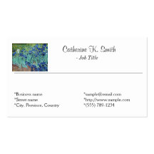 Iris floraux vintages Vincent van Gogh Cartes De Visite Professionnelles