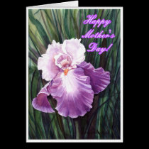 Iris heureux de pourpre du jour de mère cartes