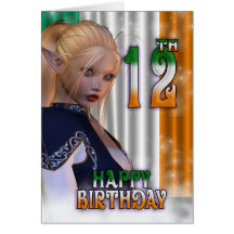Irlandais de joyeux anniversaire, Elf Cartes De Vœux