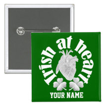 Irlandais patriote au coeur badge avec épingle