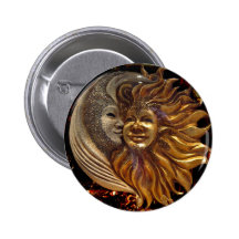 Italien Sun et masques de Carnaval de lune Badges