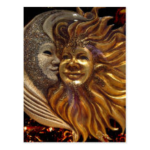Italien Sun et masques de Carnaval de lune Cartes Postales