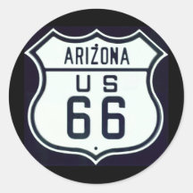 Itinéraire 66 Arizona Autocollant Rond