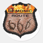 Itinéraire démoniaque 666 adhésif rond