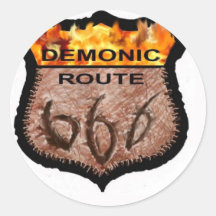 Itinéraire démoniaque 666 adhésif rond