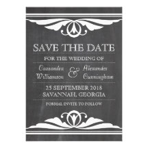 Ivory Deco Chalkboard Save the Date Invite