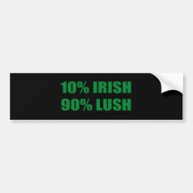 IVROGNE DE L'IRLANDAIS 90% DE 10% AUTOCOLLANTS POUR VOITURE