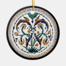 Iznik plat-Turquie polychrome C. 1575 Ornement De Noël
