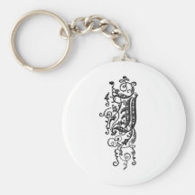 J - La lettre décorative J Porte-clefs