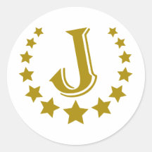 J-Lettre-Étoile-Couronne Autocollants