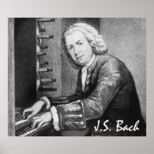 J.S. Portrait de Bach sur la toile Posters