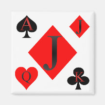 Jack des cartes de jeu de diamants magnets pour réfrigérateur