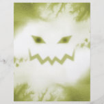 Jack-o'-lantern éffrayant font face au jaune blanc prospectus en couleur