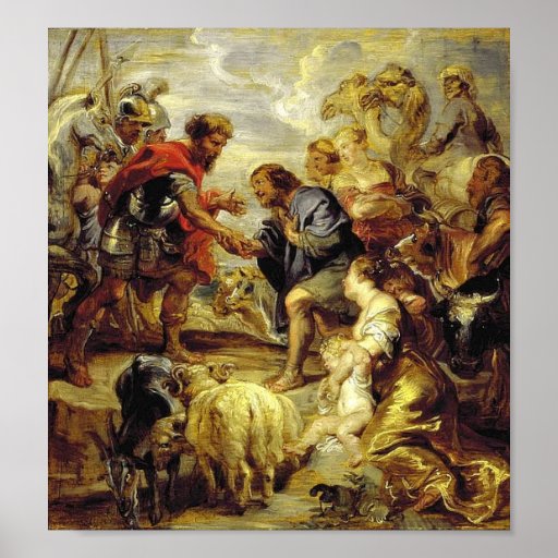 Jacob et réconciliation d'Esau (33:1 de GEN - 17) Posters