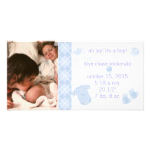 Jacquard de bleus layette - oh joie ! C'est un gar Cartes Avec Photo