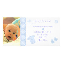 Jacquard de bleus layette - oh joie ! C'est un gar Photocarte Customisée