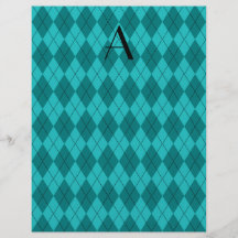 Jacquard de turquoise de monogramme prospectus avec motif