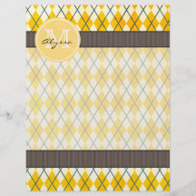 Jacquard jaune décoré d'un monogramme tract customisé