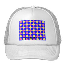 Jacquard jaune rose sur le bleu casquettes