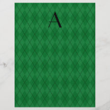 Jacquard vert de monogramme prospectus en couleur