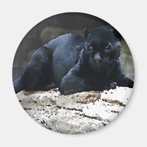 Jaguar noir aimant pour réfrigérateur